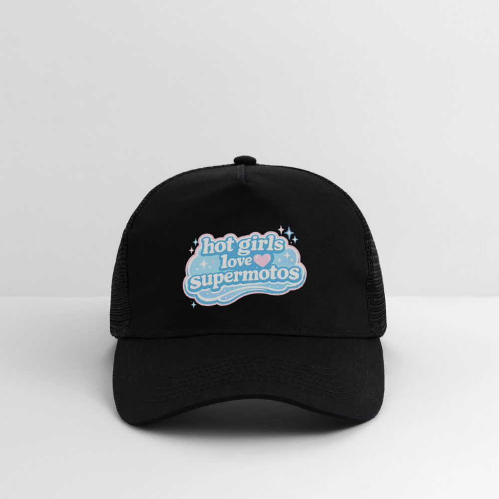 Hot girls love supermotos Trucker Cap - Schwarz/Schwarz