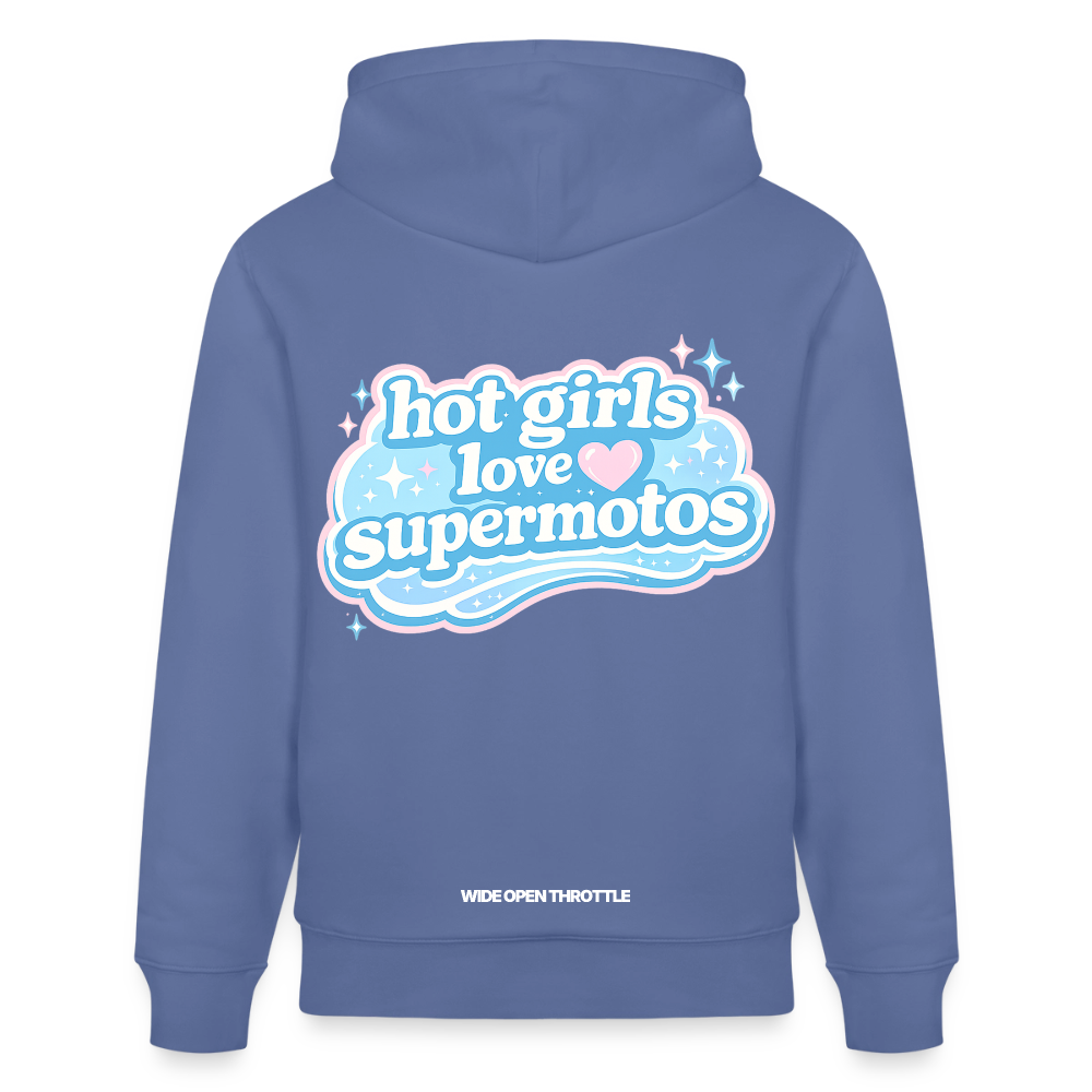 Hot girls love supermotos Hoodie - Blau